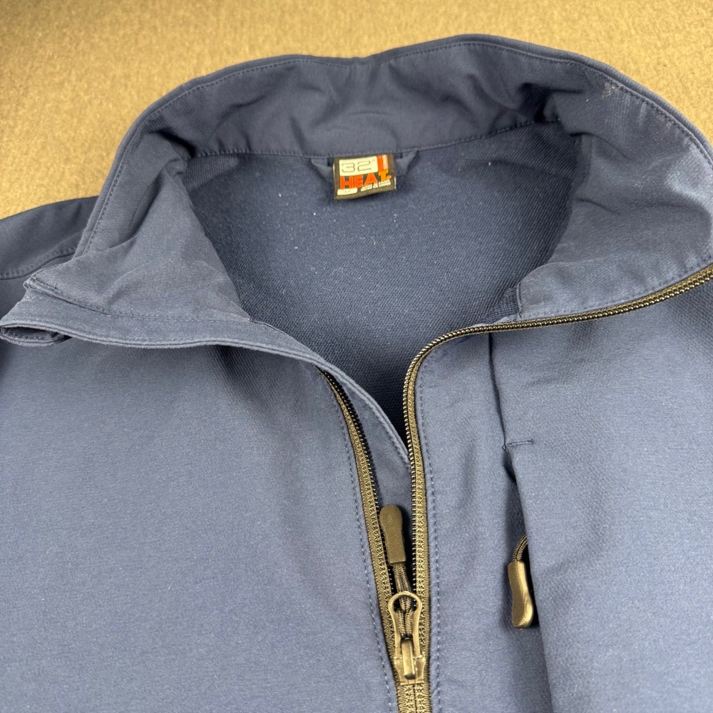 32 Degrees Heat Mens Softshell Jacket Navy Blue Full Zip Mock Neck Medium